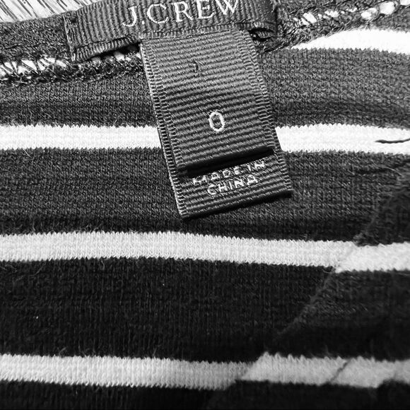 J.Crew Black Mini Dress with white stripes Stretchy Sleeveless  size 0 - Picture 8 of 10